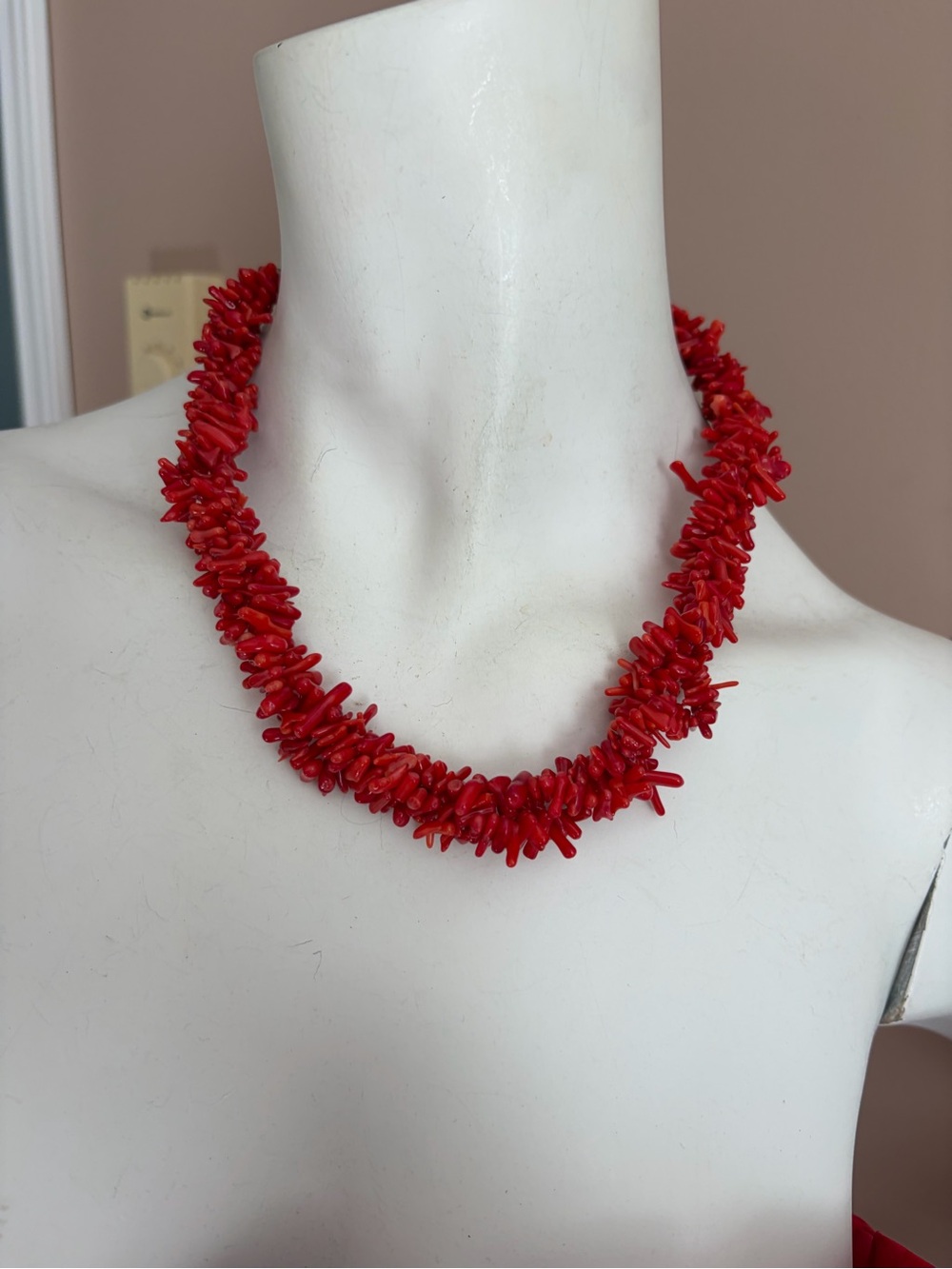 Red Coral Chip Necklace - Women Jewelry